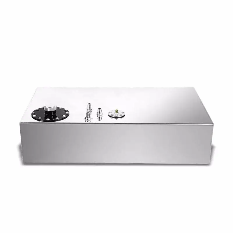 Polish Aluminum 17 Gallon/64.4L T2 Fuel Cell Tank/Black Cap Door+Level Sender 1