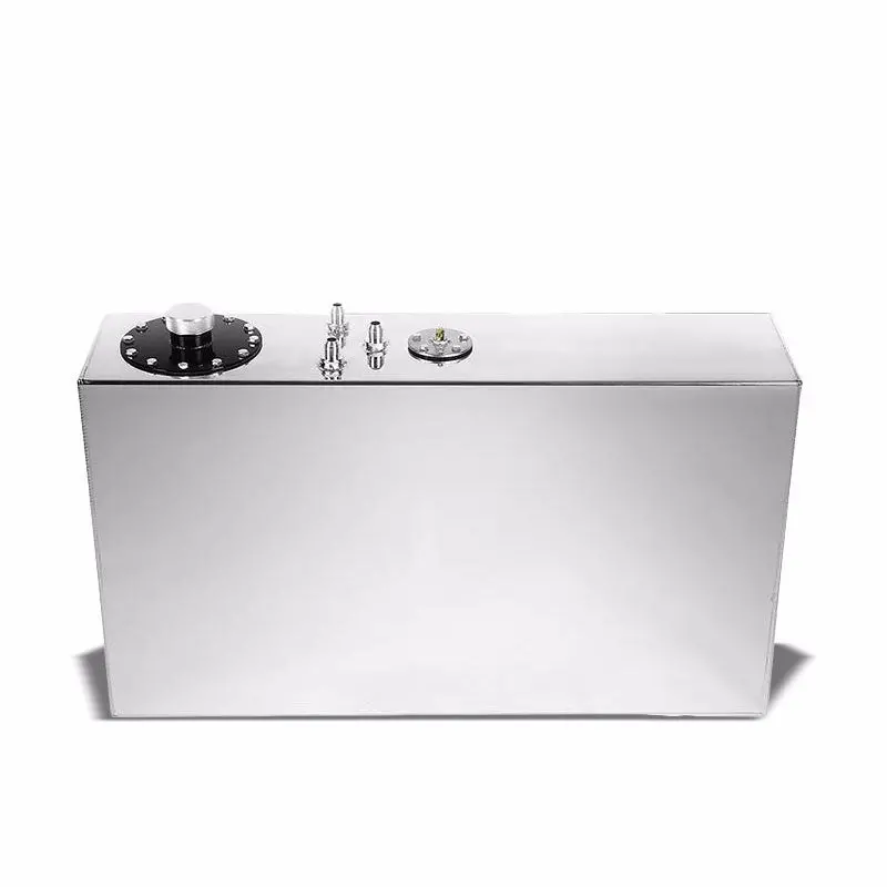 Polish Aluminum 17 Gallon/64.4L Gas Fuel Cell Tank/Black Cap Door+Level Sender 1