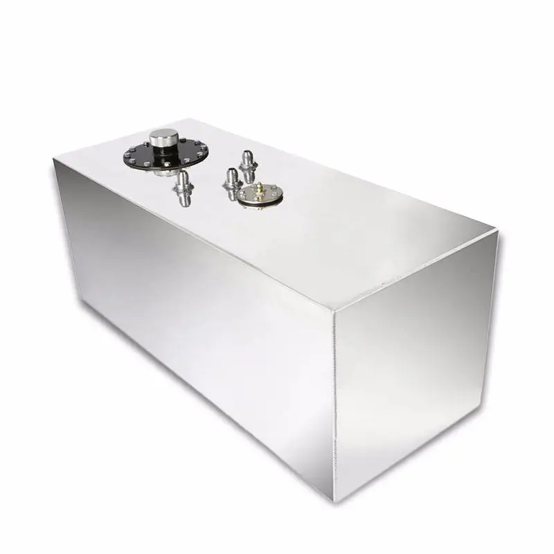 Polish Aluminum 19 Gallon/72L Gas Fuel Cell Tank/Black Cap Door+Level Sender 1