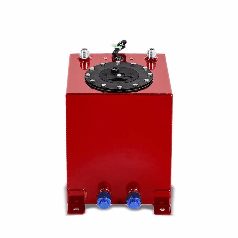 Red Aluminum 2.5 Gallon/9.5L Gas Fuel Cell Tank/Black Cap Door+Level Sender 1