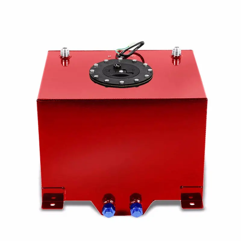 Red Aluminum 8 Gallon/30.5L Fuel Cell Tank/Black Cap Door/2.0" Sump+Level Sender 1
