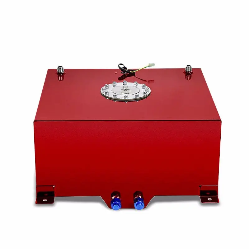 Red Aluminum 15.5 Gallon/59L Gas Fuel Cell Tank/Polish Cap Door+Level Sender 1