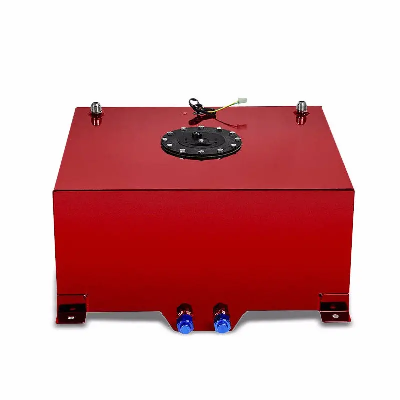Red Aluminum 15.5 Gallon/59L Gas Fuel Cell Tank/Black Cap Door+Level Sender 1