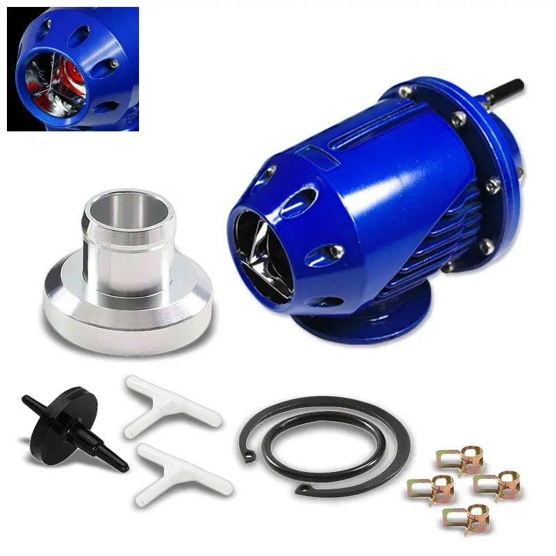 Aluminum Adjustable Billet Anodized T-2 Turbo Sqv Blow Off Valve Bov Blue 2.5" 1