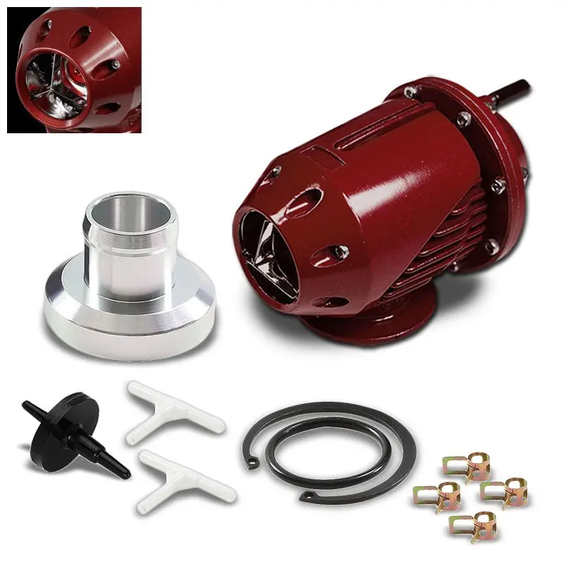 Aluminum Adjustable Billet Anodized T-2 Turbo Sqv Blow Off Valve Bov Red 2.5" 1