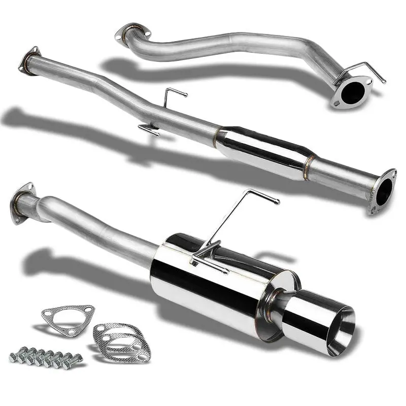 4" Roll Muffler Tip Exhaust Catback System For 94-01 Integra Gs-R/Type R 1.8L 1