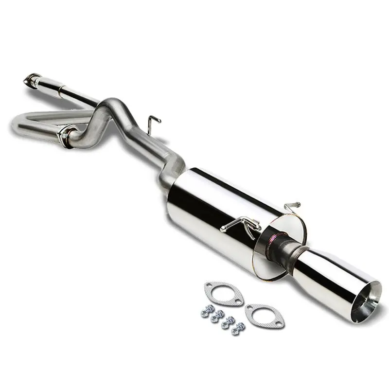Exhaust Catback System 3.50" Round Rolled Muffler Tip For 05-10 Chevrolet Cobalt / 07-10 Pontiac G5 2.2L Dohc 1