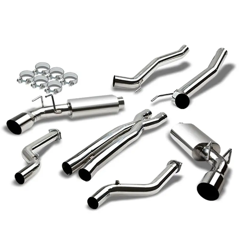 Exhaust Catback System 4.00" Dual Rounded Tips For 10-15 Chevrolet Camaro 6.2L V8 (Ls3 & L99 [Ss], Lsa [Zl1] Ohv Engine) 1