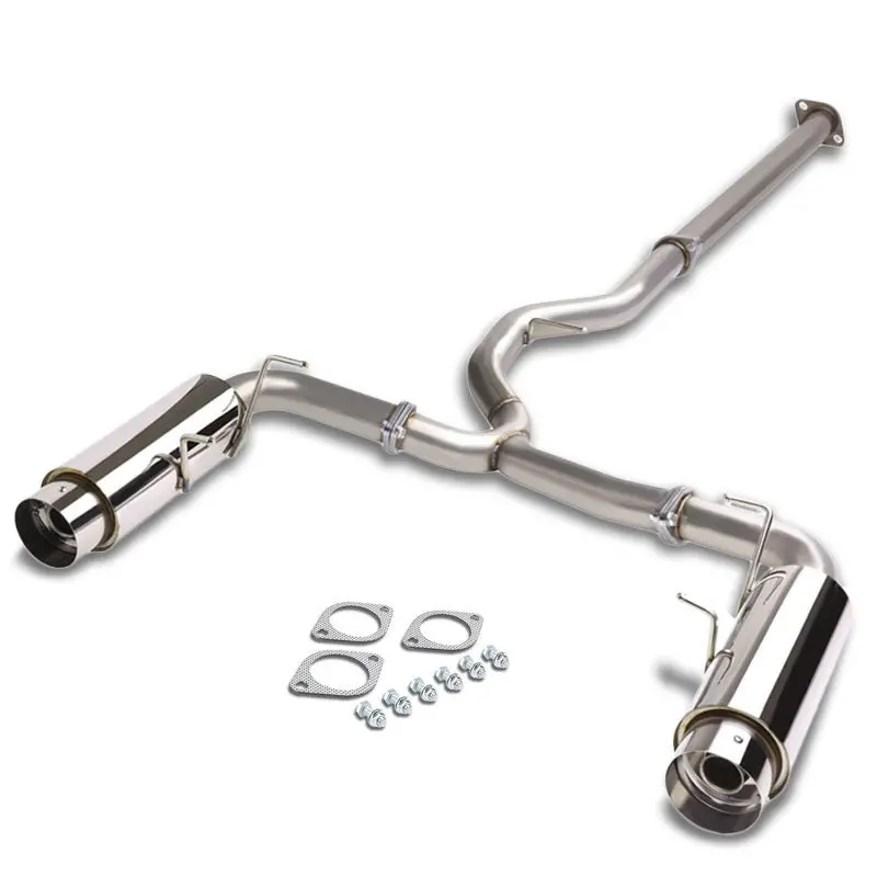 4" Dual Muffler Tip Exhaust Catback System For 17-19 Toyota 86 Base 2.0L H4 Dohc 1