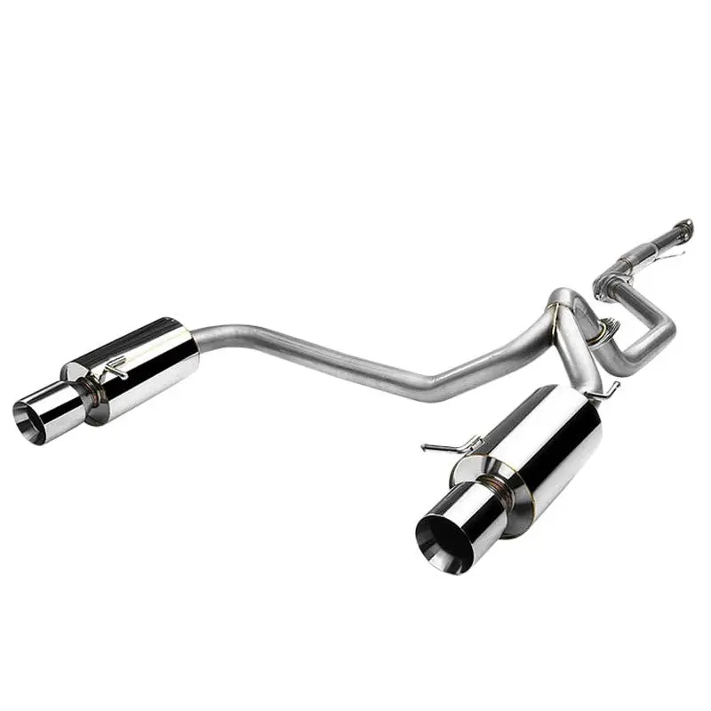 Exhaust Catback System 4.00" Round Rolled Muffler Tip For 03-06 Hyundai Tiburon V6 (Gk 2Nd Gen) 1