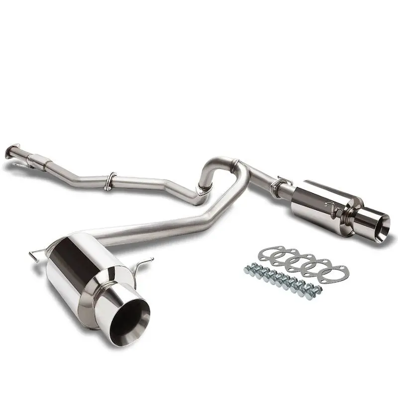 Exhaust Catback System 4.00" Round Rolled Muffler Tip For 07-08 Hyundai Tiburon V6 (Gk 2Nd Gen) 1
