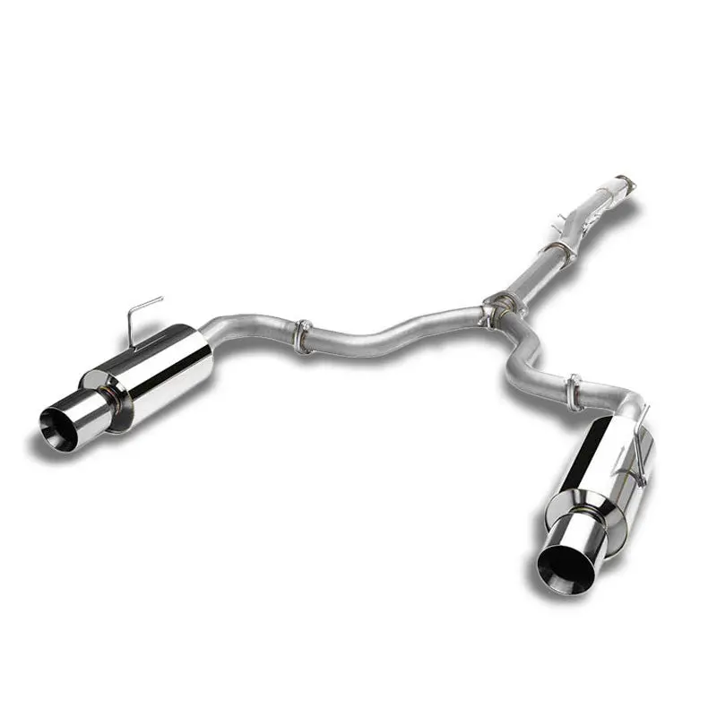4" Dual Round Roll Muffler Tip Exhaust Catback System For 07-12 Altima Sedan 3.5L V6 Dohc L32 1