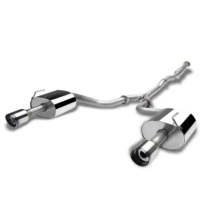 4" Dual Slant Burnt Muffler Tip Exhaust Catback System For 09-14 Maxima A35 3.5L 1