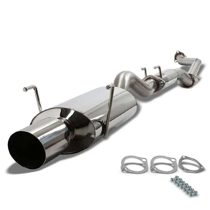 Exhaust Catback System 4.00" Oval Muffler Tip For 02-06 Acura Rsx Type-S 2.0L K20a2/K20z1 (Dc5) 1