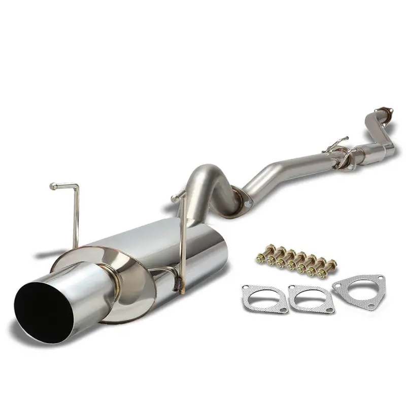 Exhaust Catback System 4.00" Round Muffler Tip For 02-05 Honda Civic Si 2.0L Hatchback Ep3 1