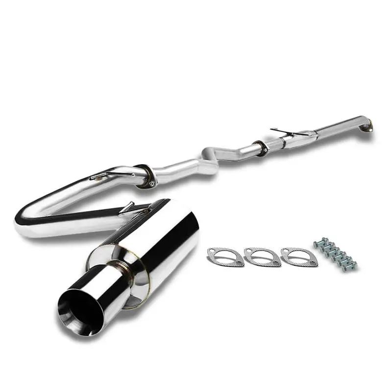 Exhaust Catback System 4.00" Round Rolled Muffler Tip For 05-10 Scion Tc (At10 1St Gen) 1