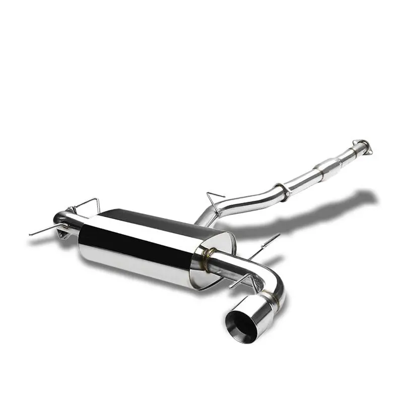 Exhaust Catback System 4.00" Round Rolled Muffler Tip For 08-14 Subaru Impreza Wrx / Wrx Sti (Ge/Gv 3Rd Gen) 1