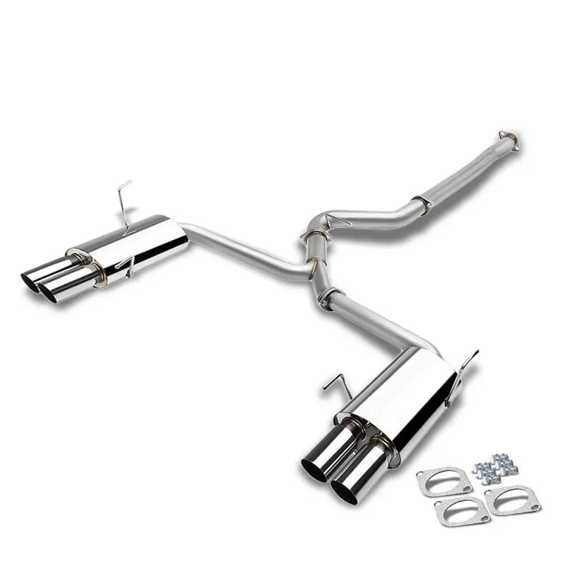 Exhaust Catback System 3.00" Quad Round Slant Muffler Tip For 15-21 Subaru Wrx Wrx Sti (Va 1St Gen) 1