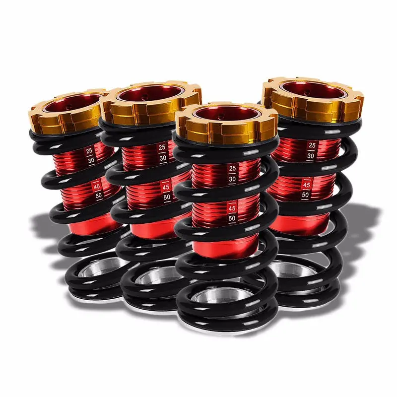 Front/Rear Red Scaled Black Coilover Lowering Spring For 88-91 Civic/88-97 Cr-X/90-01 Integra 1