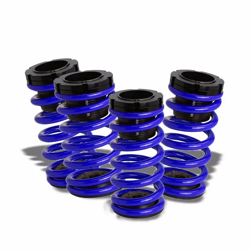 Front/Rear Scaled Black Coilover Blue Lowering Spring For 03-07 Corolla E130 1.8 1