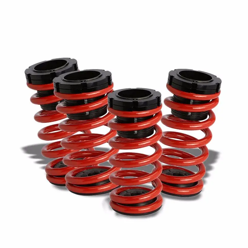 Front/Rear Scaled Black Coilover Red Lowering Spring For 03-07 Corolla E130 1.8L 1