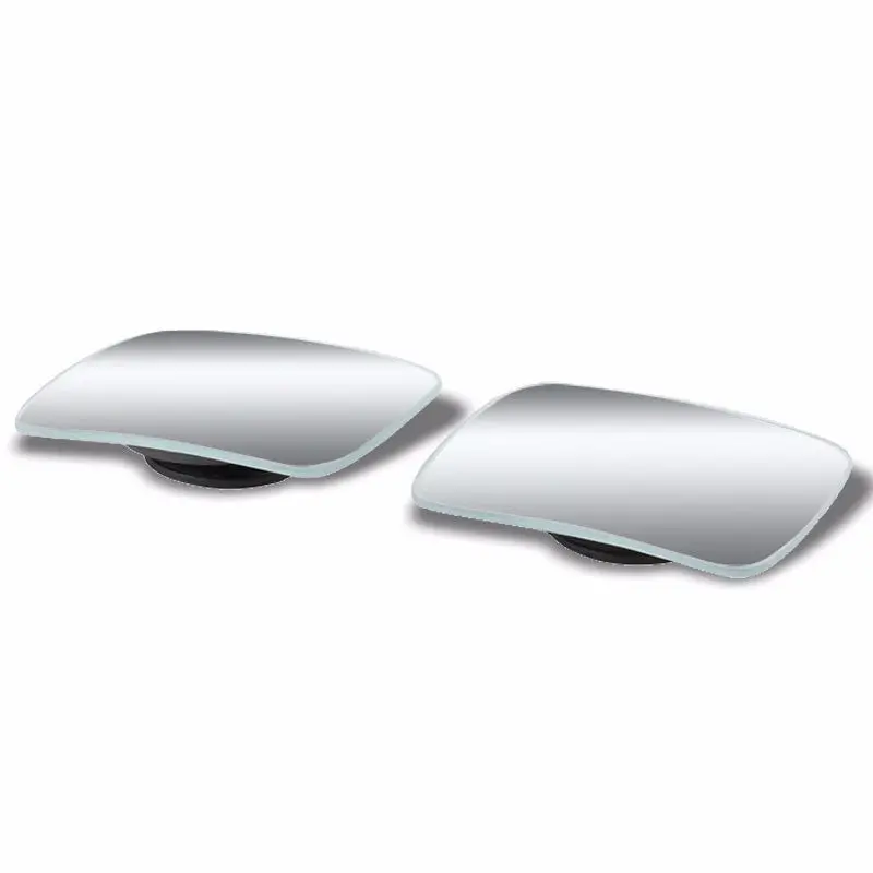 2X Round Rectangular Swivel Stick-On Auto Wide Angle Side Blind Spot Side Mirror 1