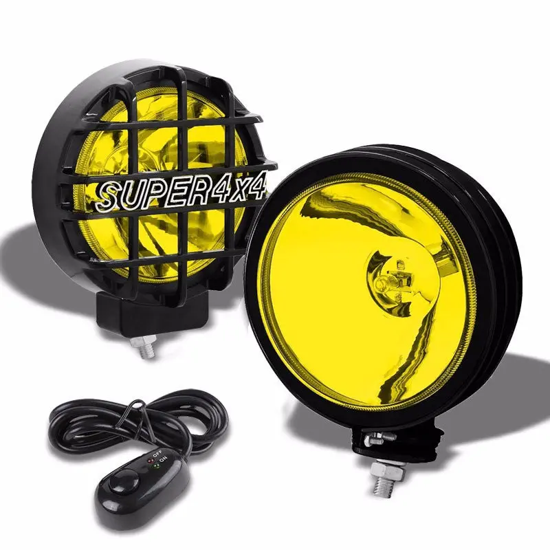 6" Round Black Body Housing Yellow Fog Light/Super 4X4 Offroad Guard Work Lamp 1