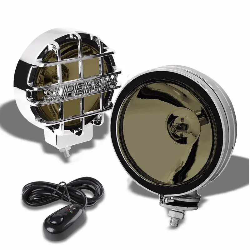 6" Round Chrome Body Housing Smoke Fog Light/Super 4X4 Offroad Guard Work Lamp 1