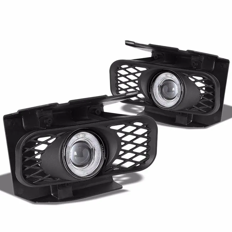 Black Halo Projector Clear Lens Housing Fog Light/Lamp For Ford 99-04 F-150 1