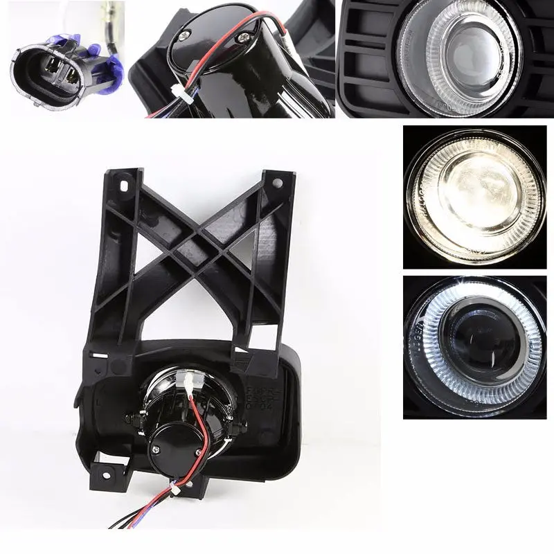 Halo Projector Clear Lens Housing Bumper Fog Light/Lamp For Ford 01-04 Escape 2