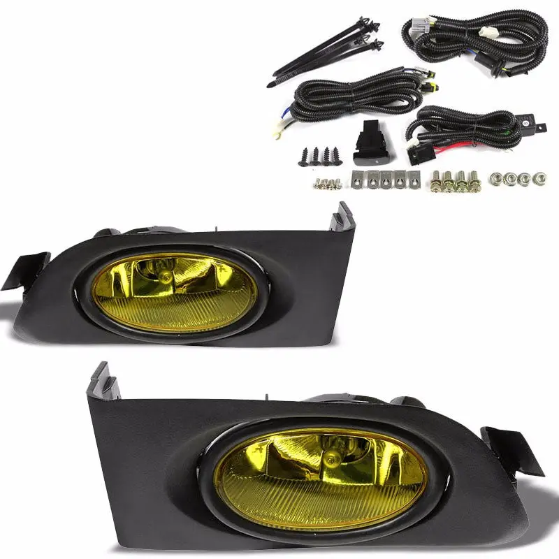 Amber Lens Housing Driving/Bumper Fog Light+Mounting For Honda 01-03 Civic Sohc 1