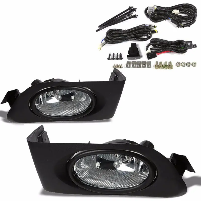 Clear Lens Housing Driving/Bumper Fog Light+Mounting For Honda 01-03 Civic Sohc 1