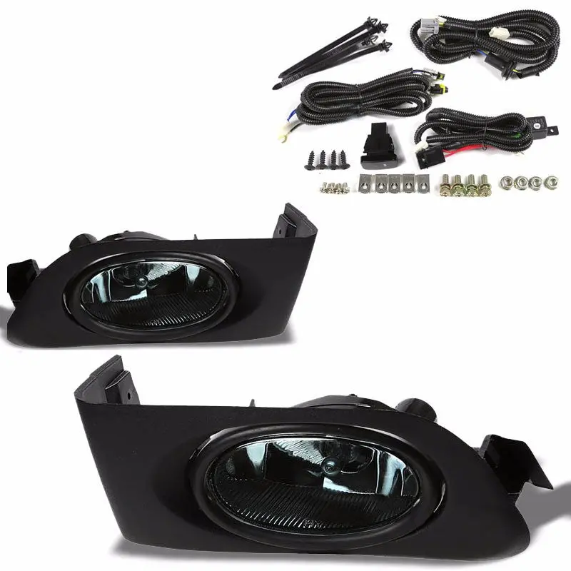 Smoke Lens Housing Driving/Bumper Fog Light+Mounting For Honda 01-03 Civic Sohc 1