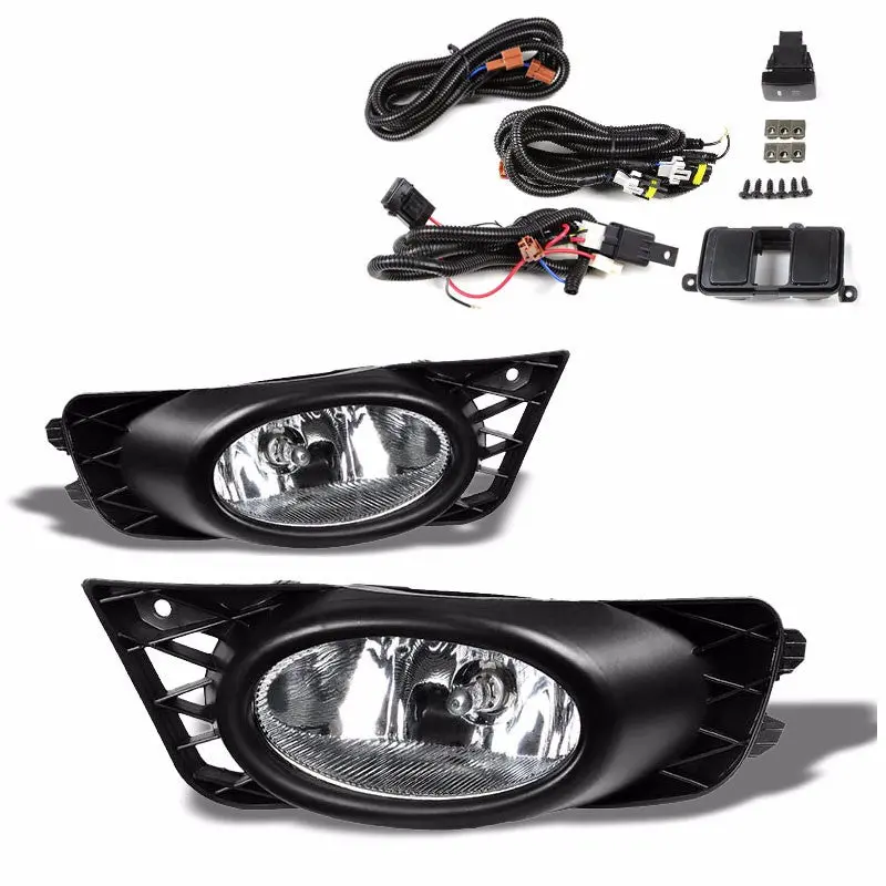 Clear Lens Housing Driving/Bumper Fog Light+Mounting For Honda 09-11 Civic Fa/Fd 1
