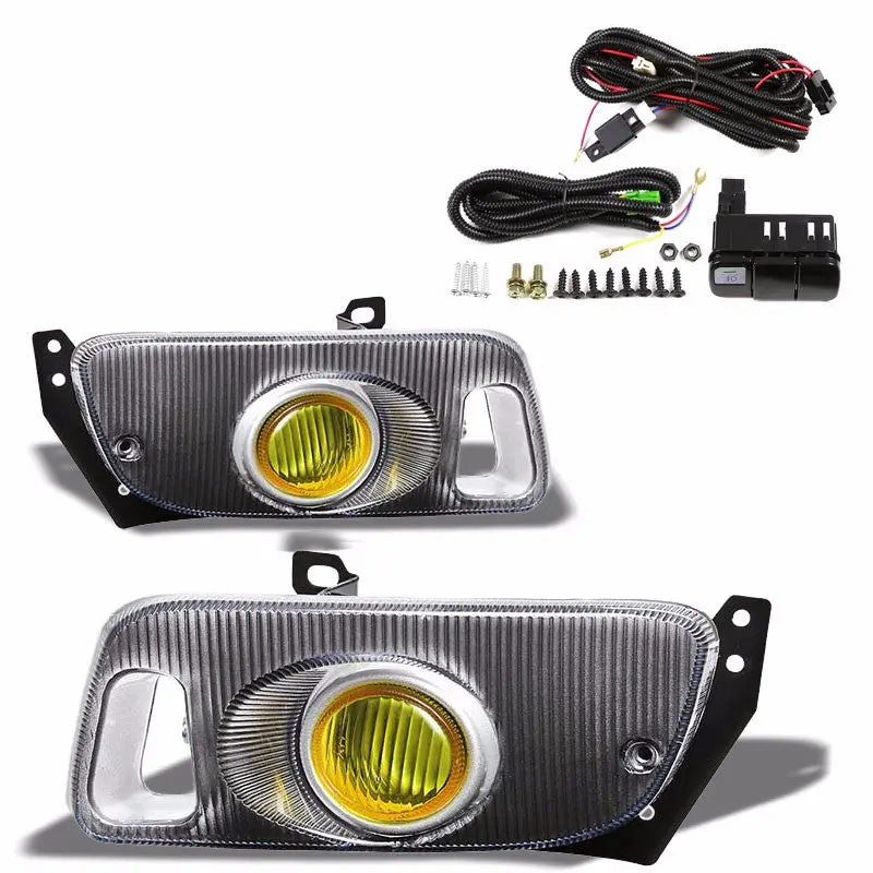 Amber Lens Housing Driving/Bumper Fog Light+Wiring For Honda 92-95 Civic 2Dr/3Dr 1