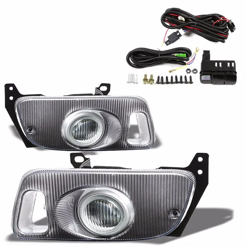 Clear Lens Housing Driving/Bumper Fog Light+Wiring For Honda 92-95 Civic 2Dr/3Dr 1