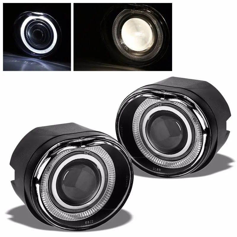 Halo Projector Clear Lens Housing Bumper Fog Light/Lamp For Jeep 02-04 Liberty 1