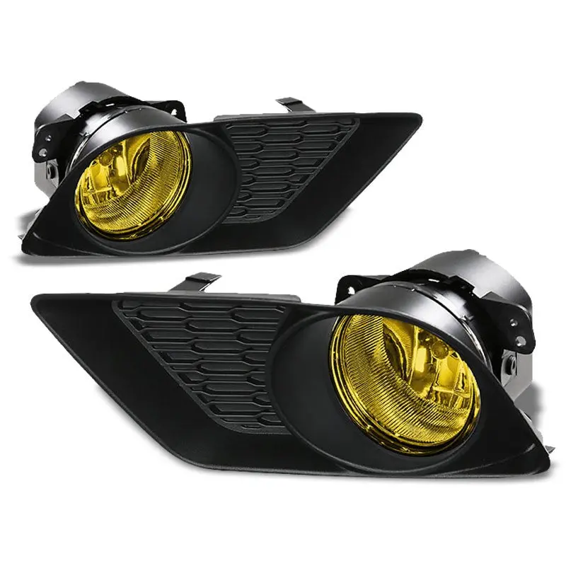 Yellow Amber Lens Oe Front Bumper Fog Light Lamp Bezel For 11-14 Charger 1