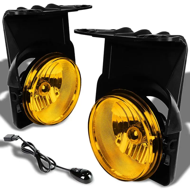 Yellow Amber Lens Front Bumper Fog Light Lamp +Switch For 03-06 Sierra 15-35 1