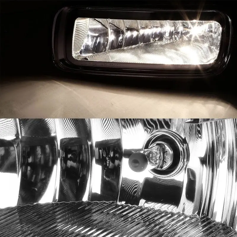 Clear Lens Chrome Housing Front Bumper Fog Light/Lamp Kit For Ford 04-05 F-150 2