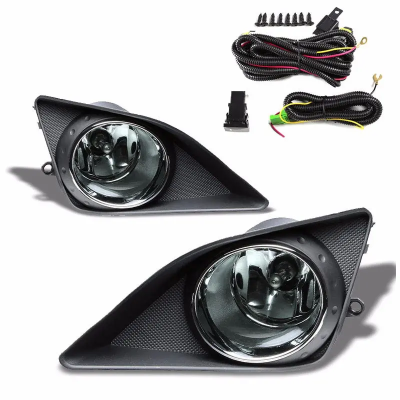Smoke Lens Housing Driving/Bumper Fog Light+Kit For Toyota 09-10 Corolla E140 1