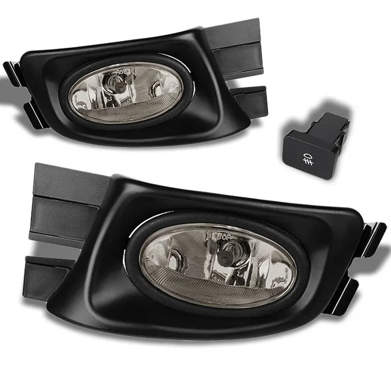 Smoke Len Bumper Fog Light Lamp W/Bezel +Switch For 03-05 Accord Sedan Cm5/6 1