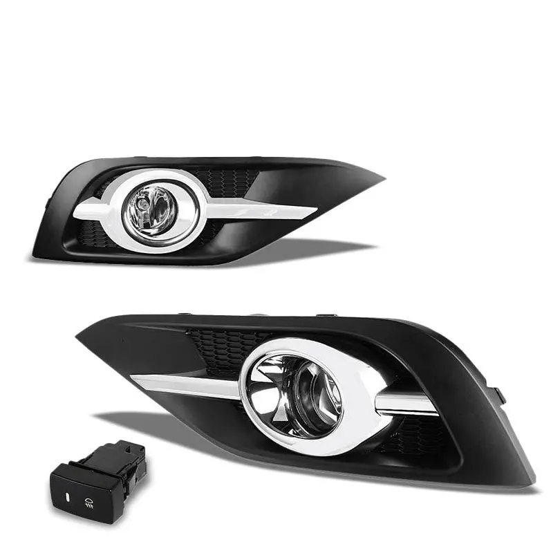 Clear Lens Chrome Housing Front Bumper Fog Light/Lamp Kit For Honda 12-14 Cr-V 1