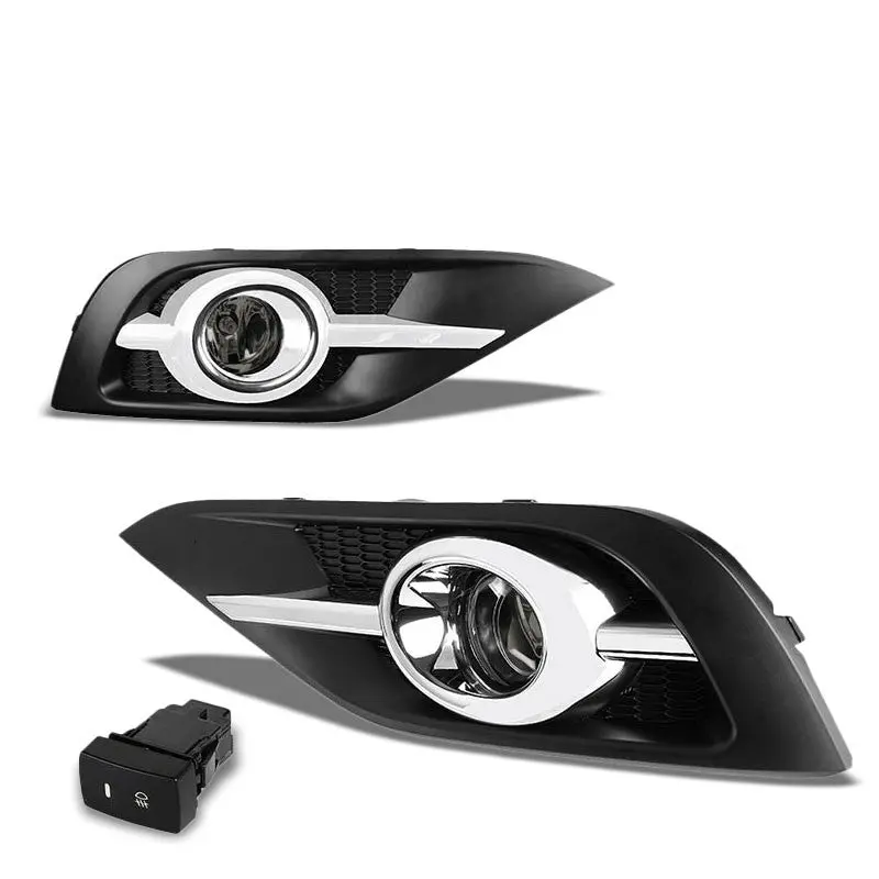 Smoke Lens Chrome Housing Front Bumper Fog Light/Lamp Kit For Honda 12-14 Cr-V 1