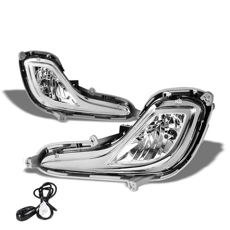 Clear Lens Chrome Housing Front Bumper Fog Light/Lamp For 12-16 Accent 1