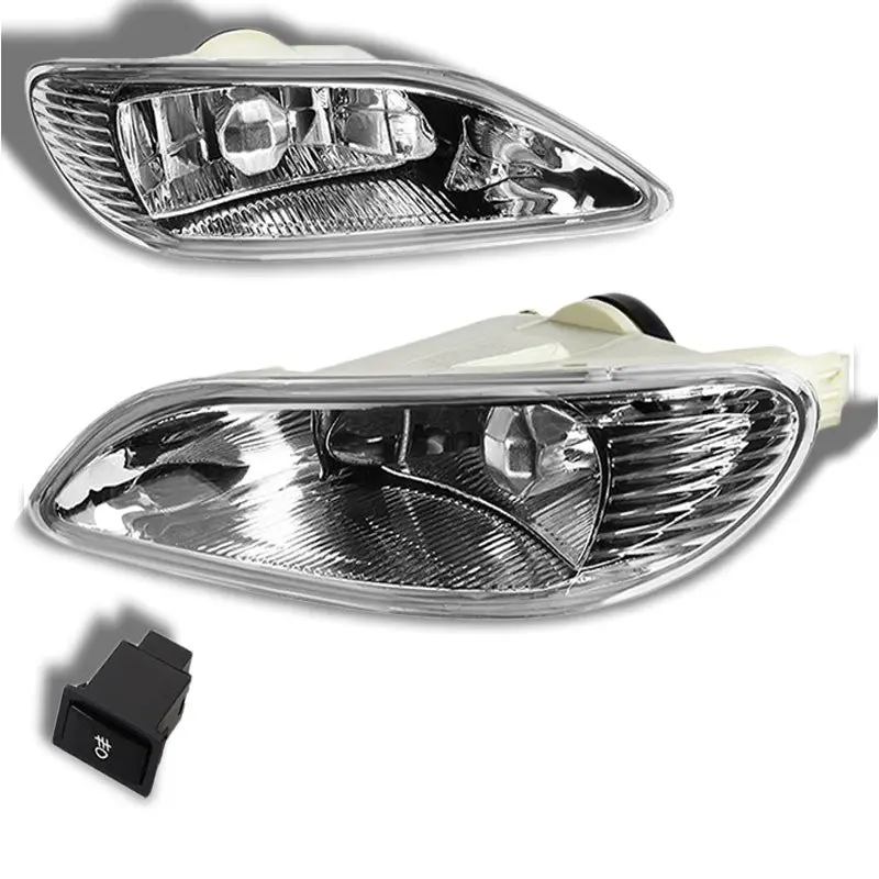 Clear Len Front Bumper Fog Light Lamp +Switch For 02+ Camry Xv30/05+ Corolla 1