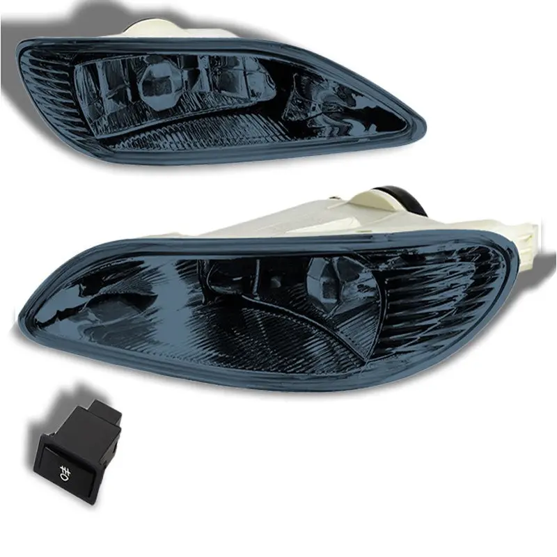 Smoke Len Front Bumper Fog Light Lamp +Switch For 02+ Camry Xv30/05+ Corolla 1
