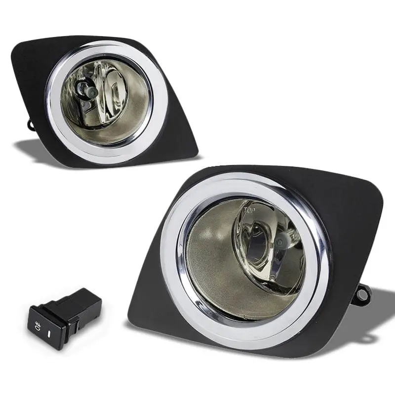 Smoke Lens Chrome Housing Front Bumper Fog Light/Lamp For Toyota 09-12 Rav4 Xa30 1