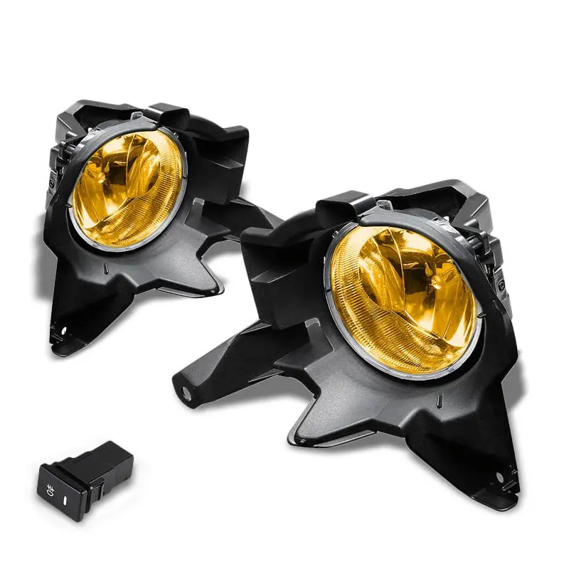 Amber Lens Chrome Housing Front Bumper Fog Light/Lamp Kit For Toyota 13-16 Rav 1