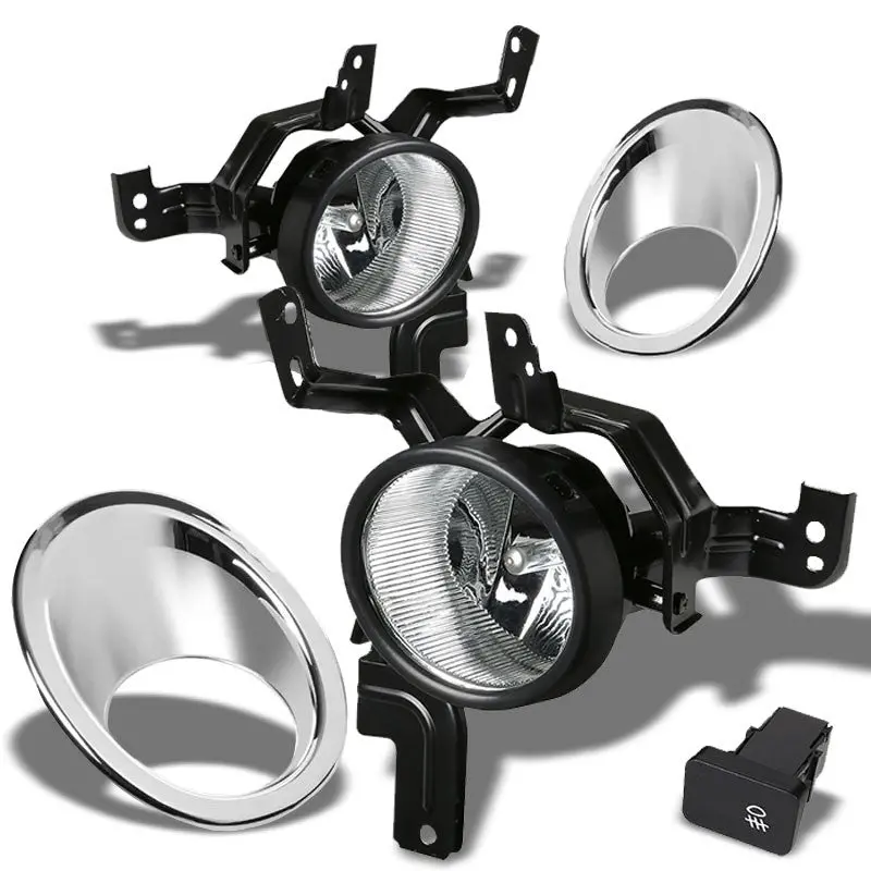Clear Len Front Bumper Fog Light Lamp W/Bezel+Bulb+Switch For Honda 07-09 Crv Re 1